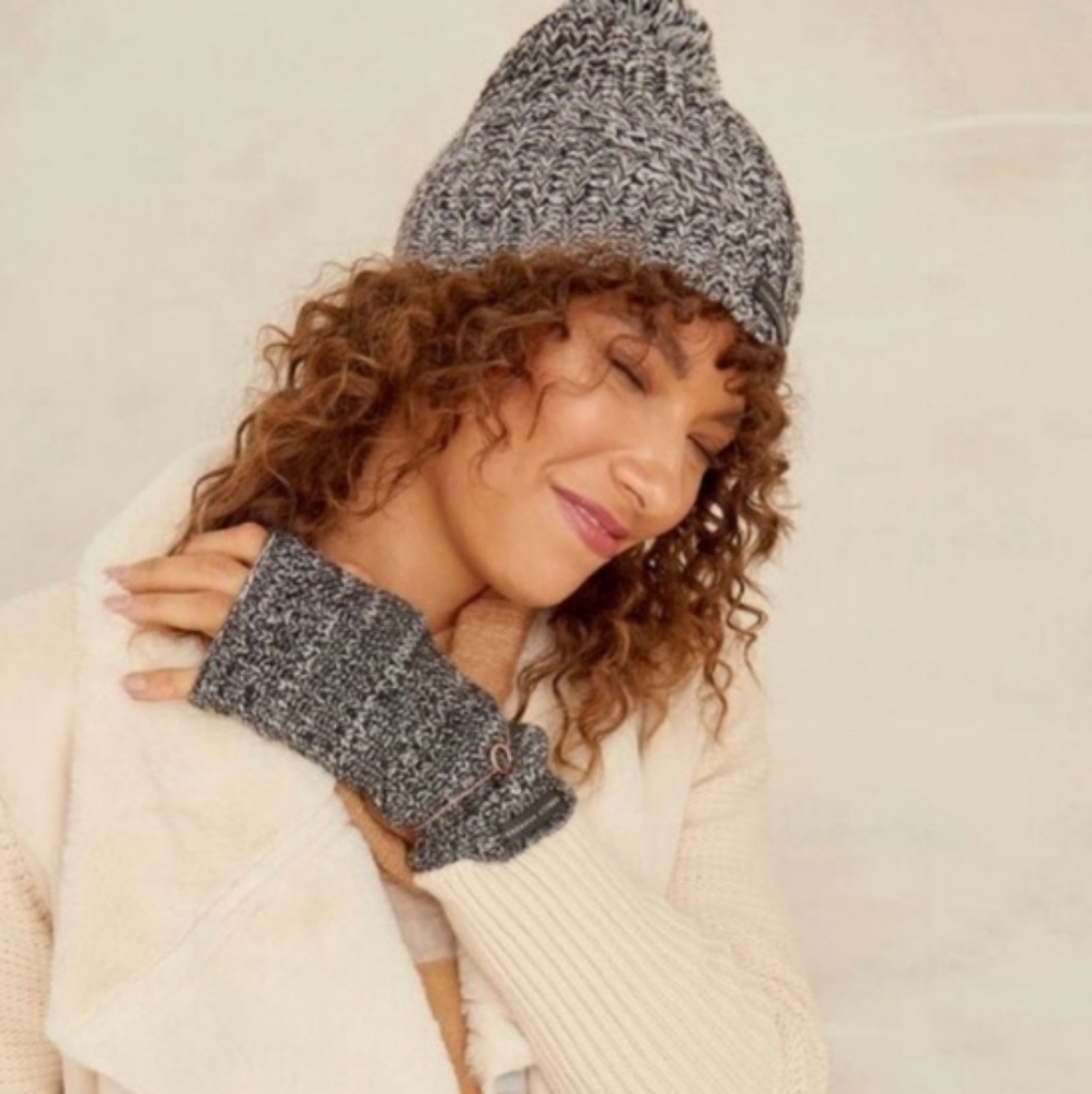 NWT Rebecca‎ Minkoff Gray Hat and Arm Warmer